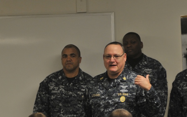 Force Master Chief William Lloyd-Owens visits USS Abraham Lincoln