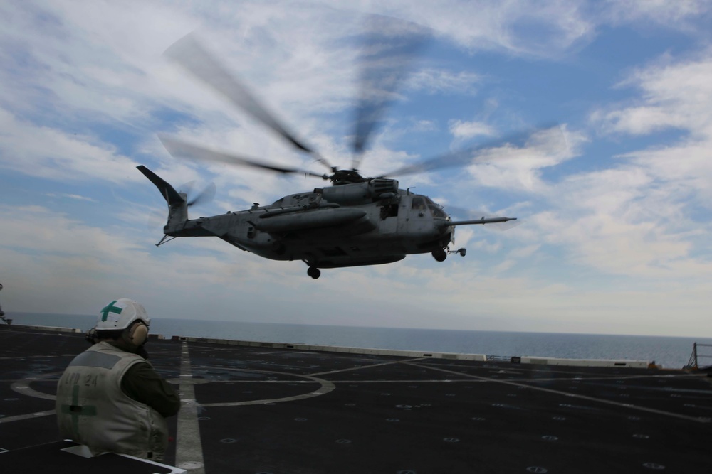 USS Arlington flight deck operations