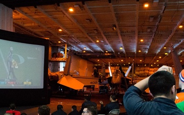 John C. Stennis Sailors enjoy Super Bowl Monday