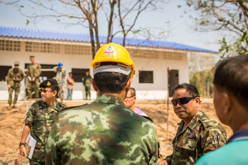 Combined Joint Civil Military Operational Task Force Meets with Service Members at the Ban Raj Bum Roong Middle School