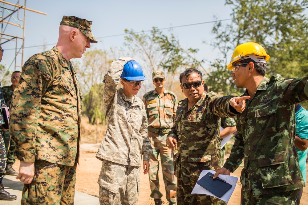 Combined Joint Civil Military Operational Task Force Meets with Service Members at the Ban Raj Bum Roong Middle School