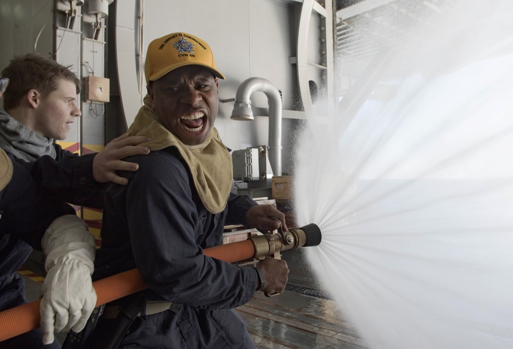 General quarters drill aboard USS Dwight D. Eisenhower