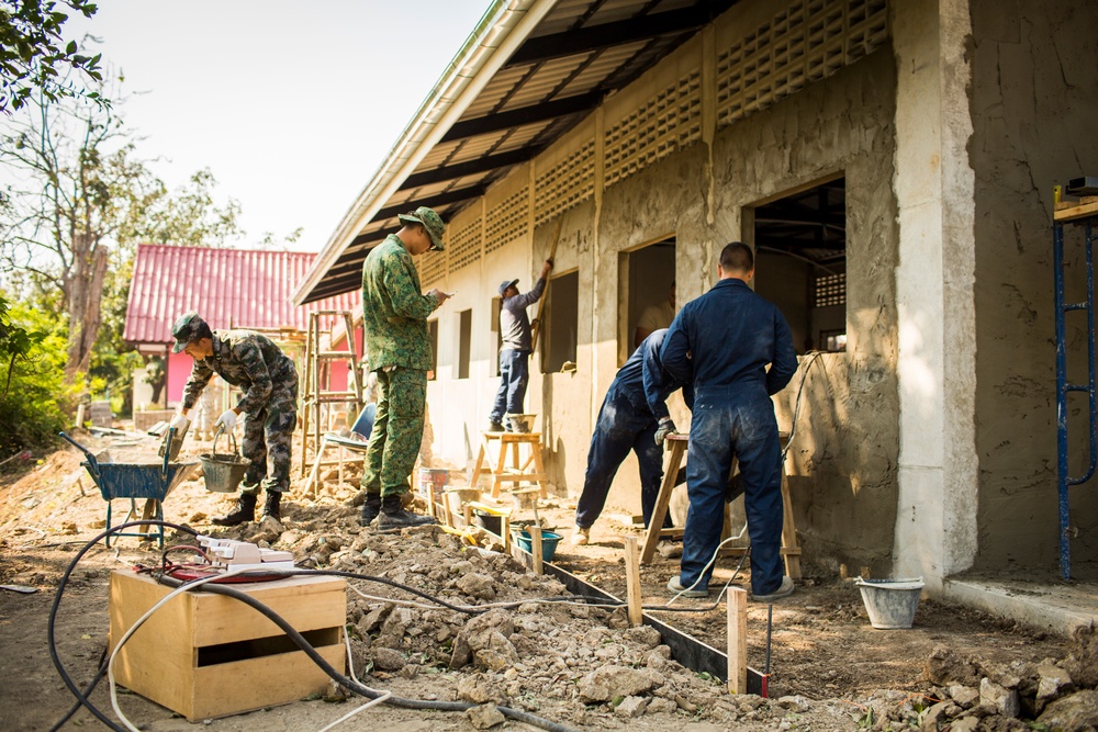 Construction Continues at the Wat Ban Mak School During Exercise Cobra Gold
