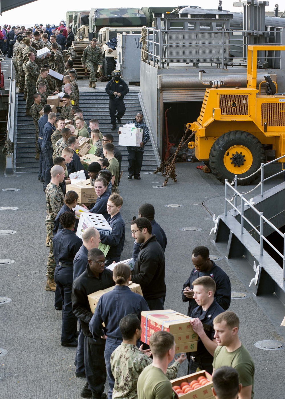 Replenishment at sea aboard USS Germantown