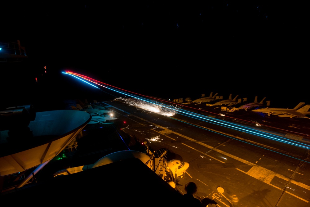 USS John C. Stennis flight deck activity