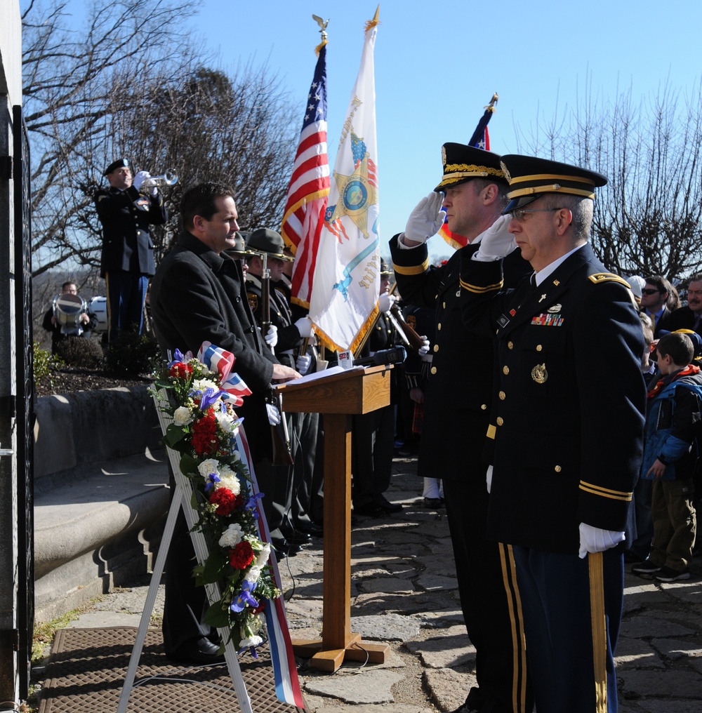 William H. Harrison presidential wreath laying ceremony