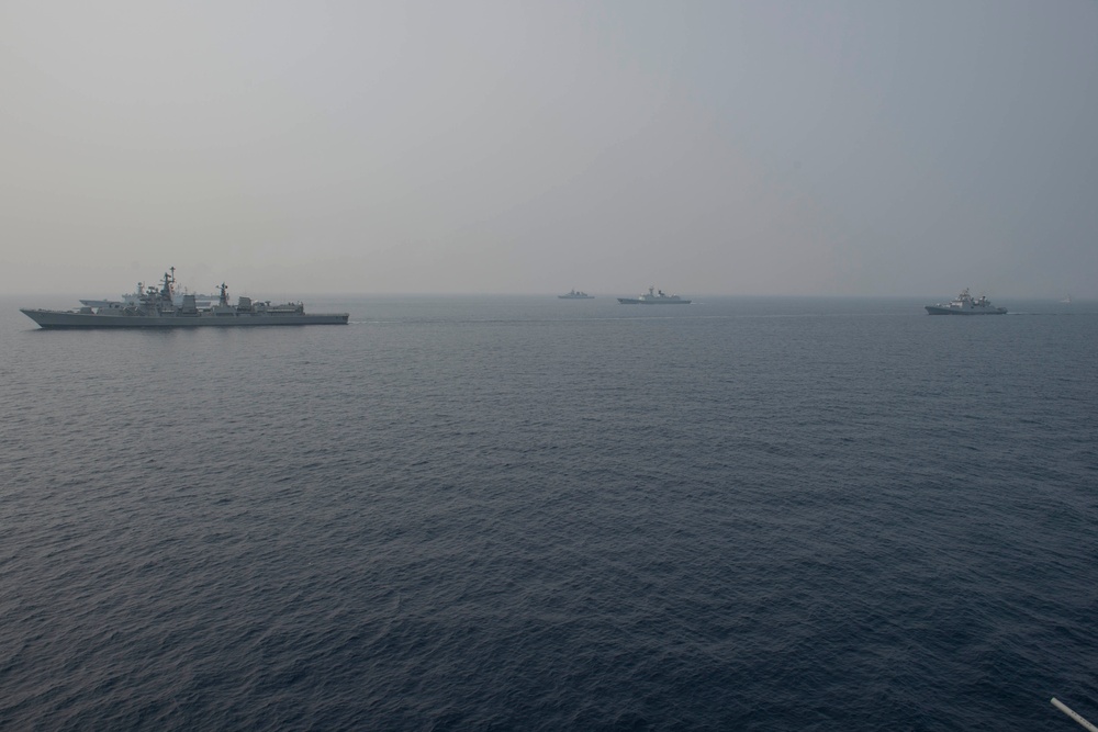 U.S., French, British and Indian Navy ships participate in India's International Fleet Review