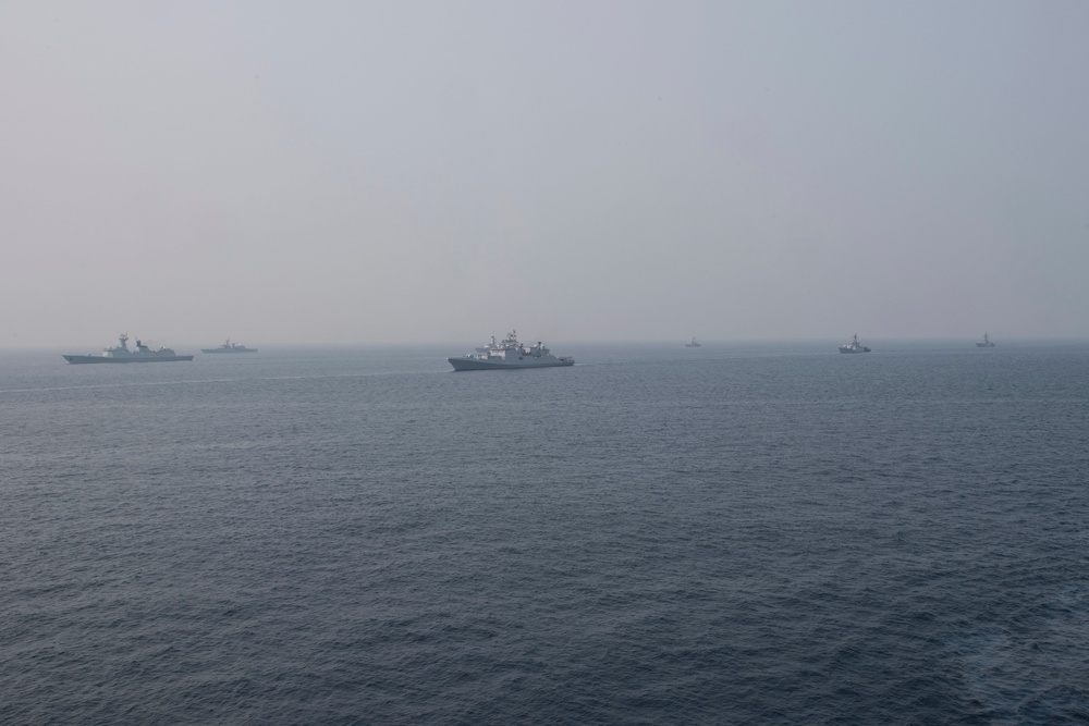 U.S., French, British and Indian Navy ships participate in India's International Fleet Review
