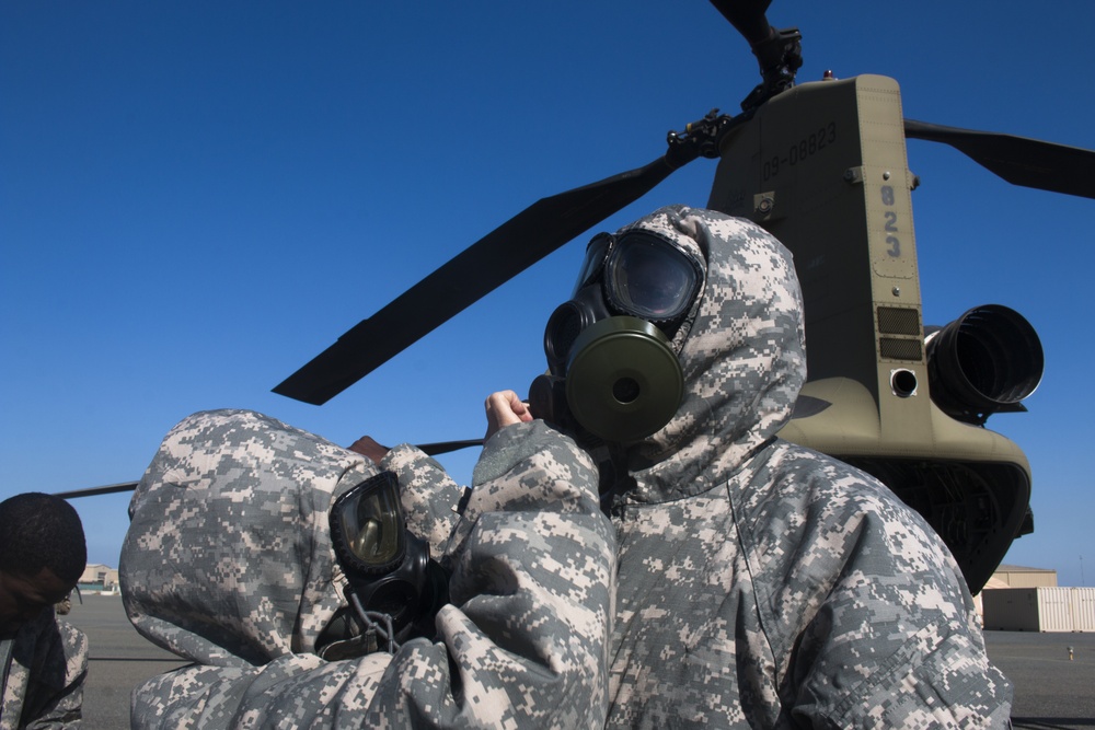 40th CAB and 366th Chemical Co. train for CBRN attack