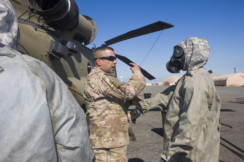 40th CAB and 366th Chemical Co. train for CBRN attack