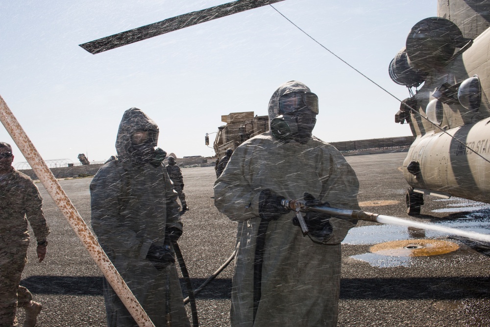 40th CAB and 366th Chemical Co. train for CBRN attack