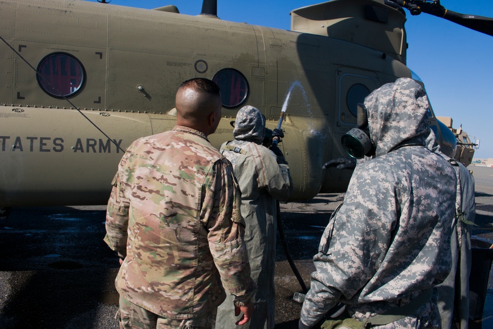 40th CAB and 366th Chemical Co. train for CBRN attack