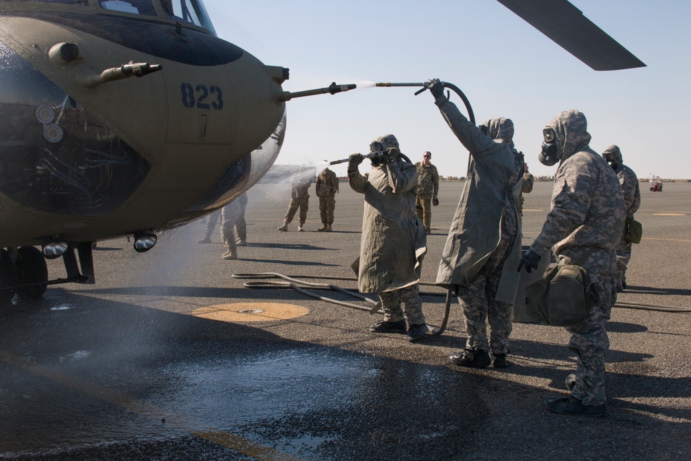 40th CAB and 366th Chemical Co. train for CBRN attack