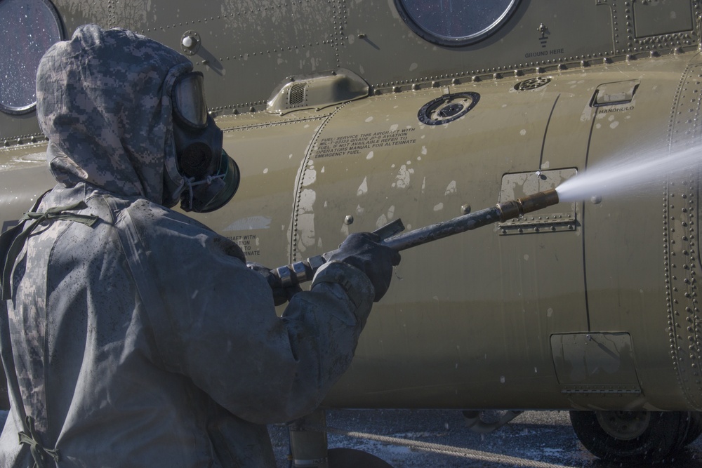 40th CAB and 366th Chemical Co. train for CBRN attack