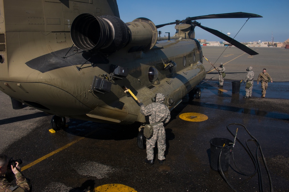 40th CAB and 366th Chemical Co. train for CBRN attack