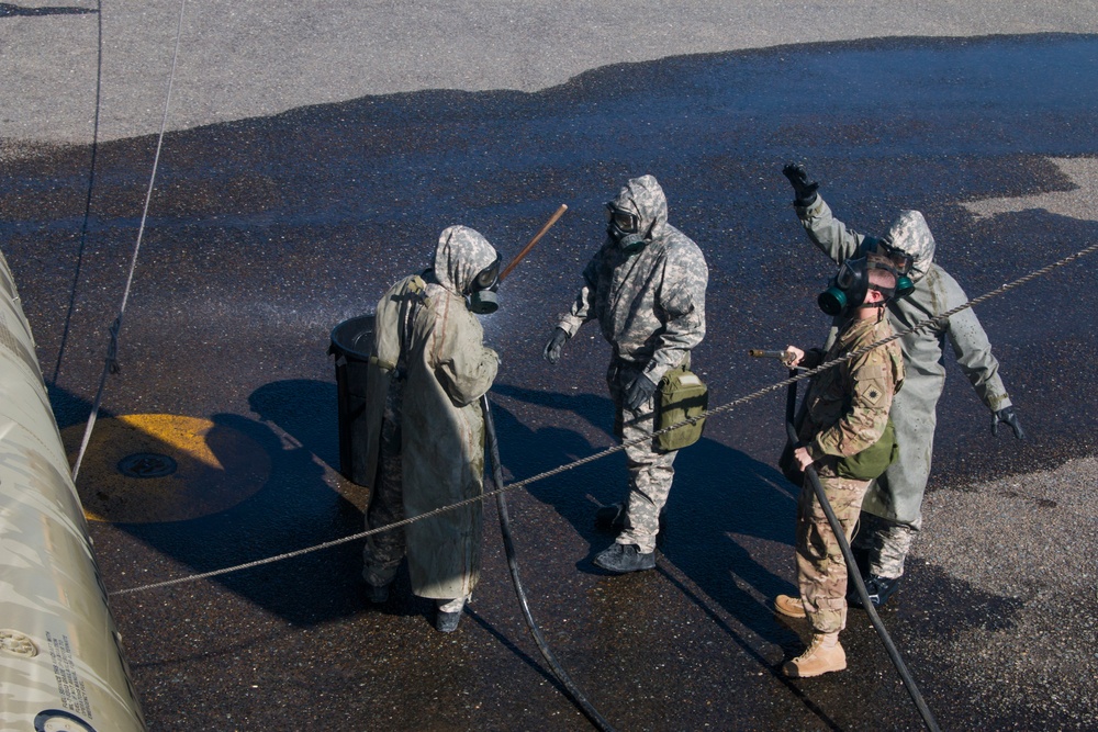 40th CAB and 366th Chemical Co. train for CBRN attack