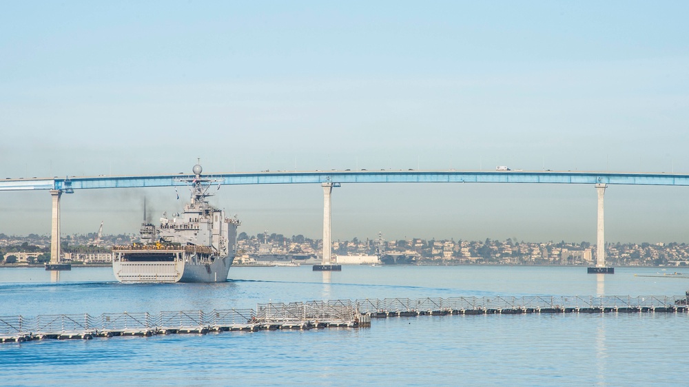 USS Harpers Ferry departs for regularly scheduled deployment