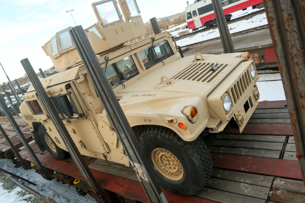 From secret caves to Norwegian rails: Marines move equipment across Norway for Cold Response
