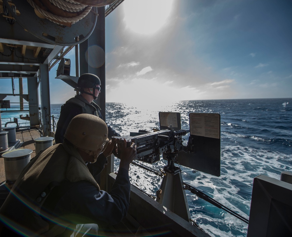 USS Harpers Ferry live-fire exercises
