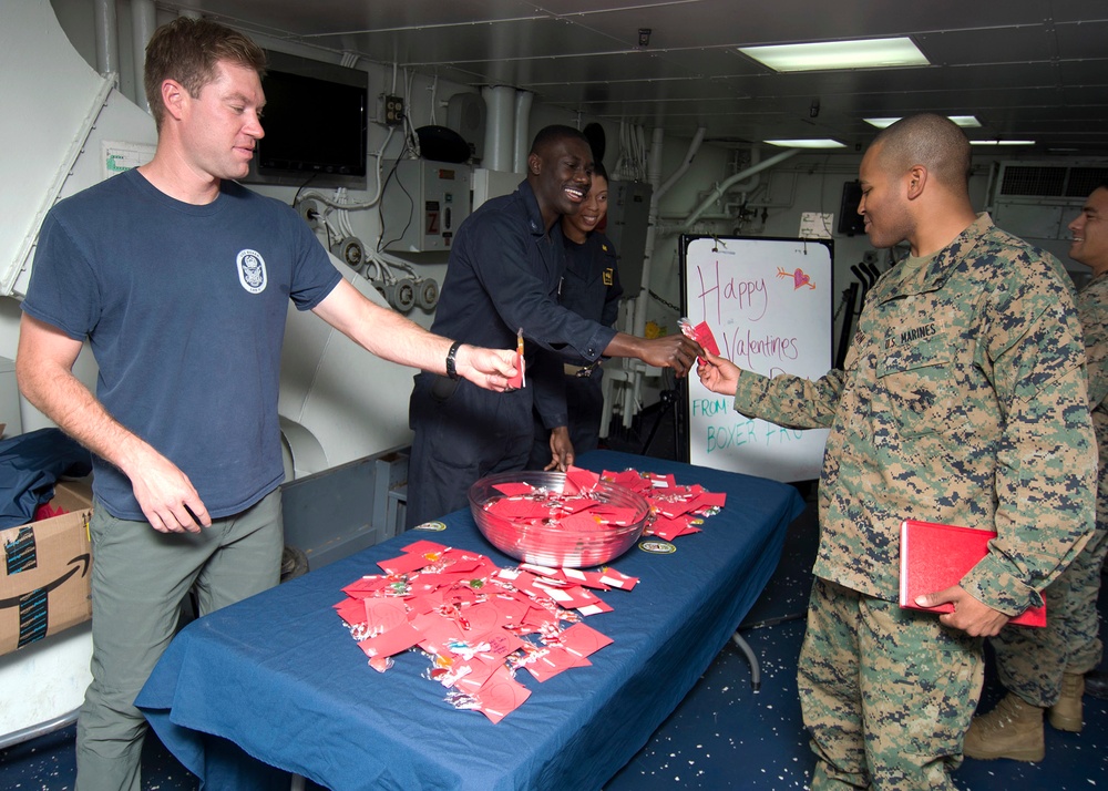 Valentine's Day cards provided for USS Boxer sailors