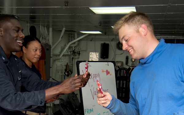 Valentine's Day cards provided for USS Boxer sailors