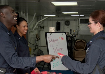 Valentine's Day cards provided for USS Boxer sailors