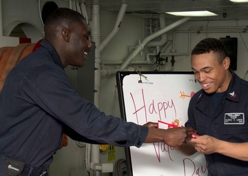 Valentine's Day cards provided for USS Boxer sailors