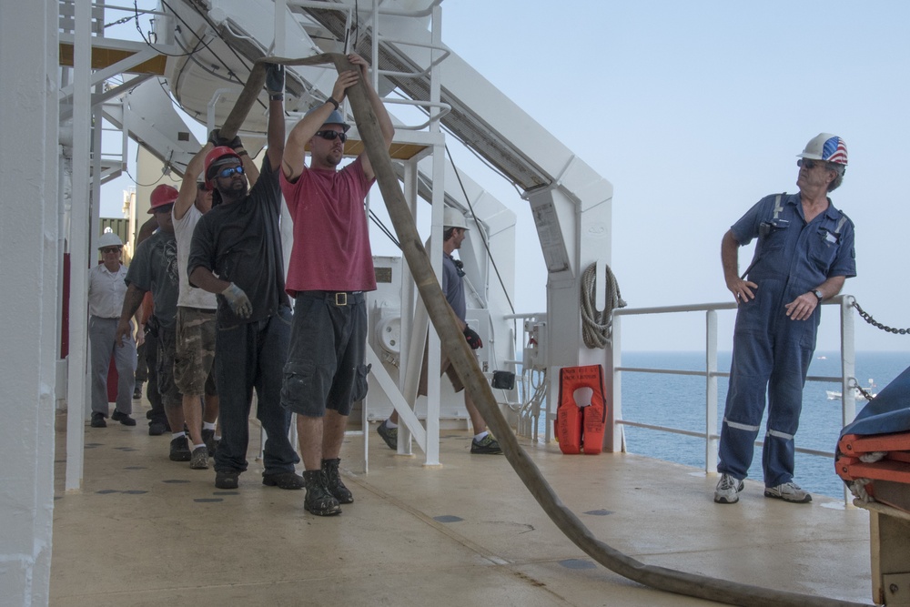 USNS 1st LT Jack Lummus conducts abandon ship drills