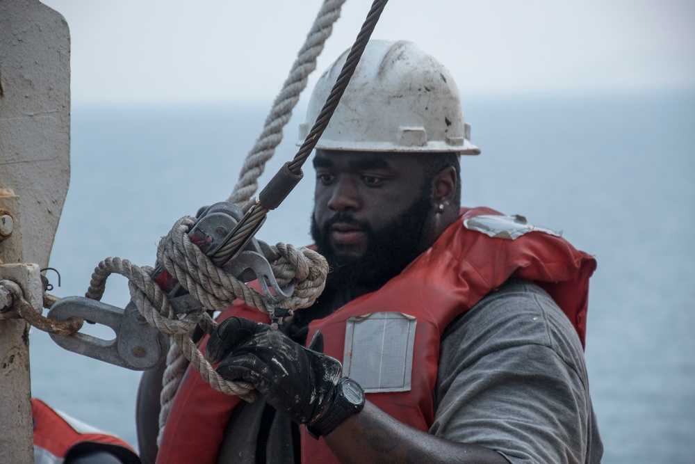 USNS 1st LT Jack Lummus conducts abandon ship drills