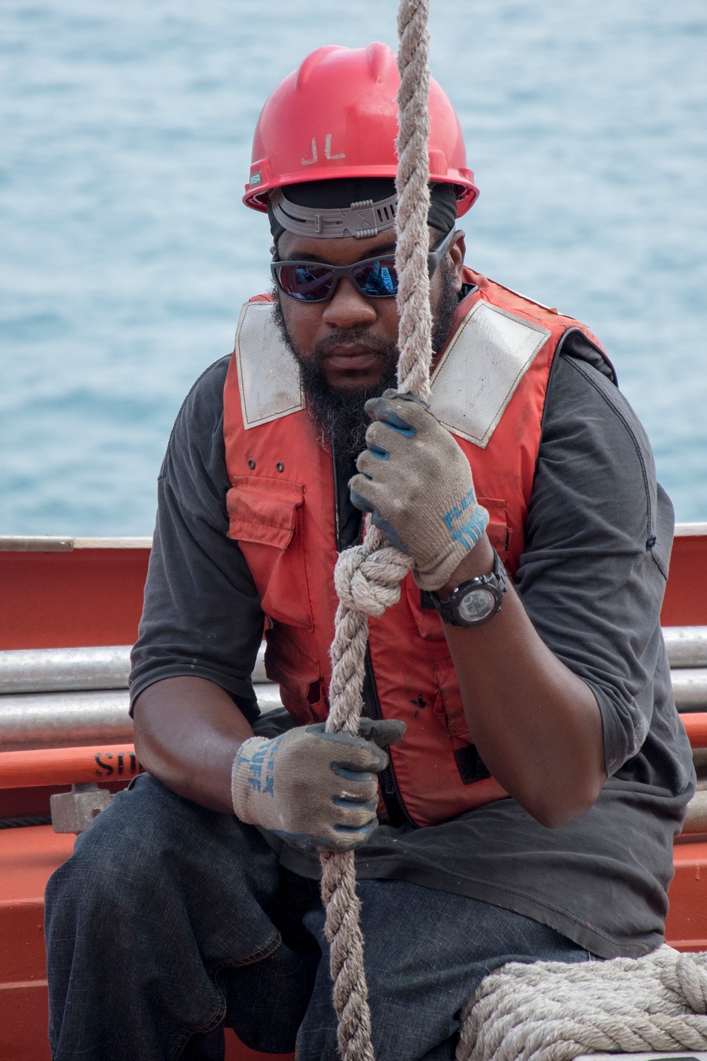 USNS 1st LT Jack Lummus conducts abandon ship drills