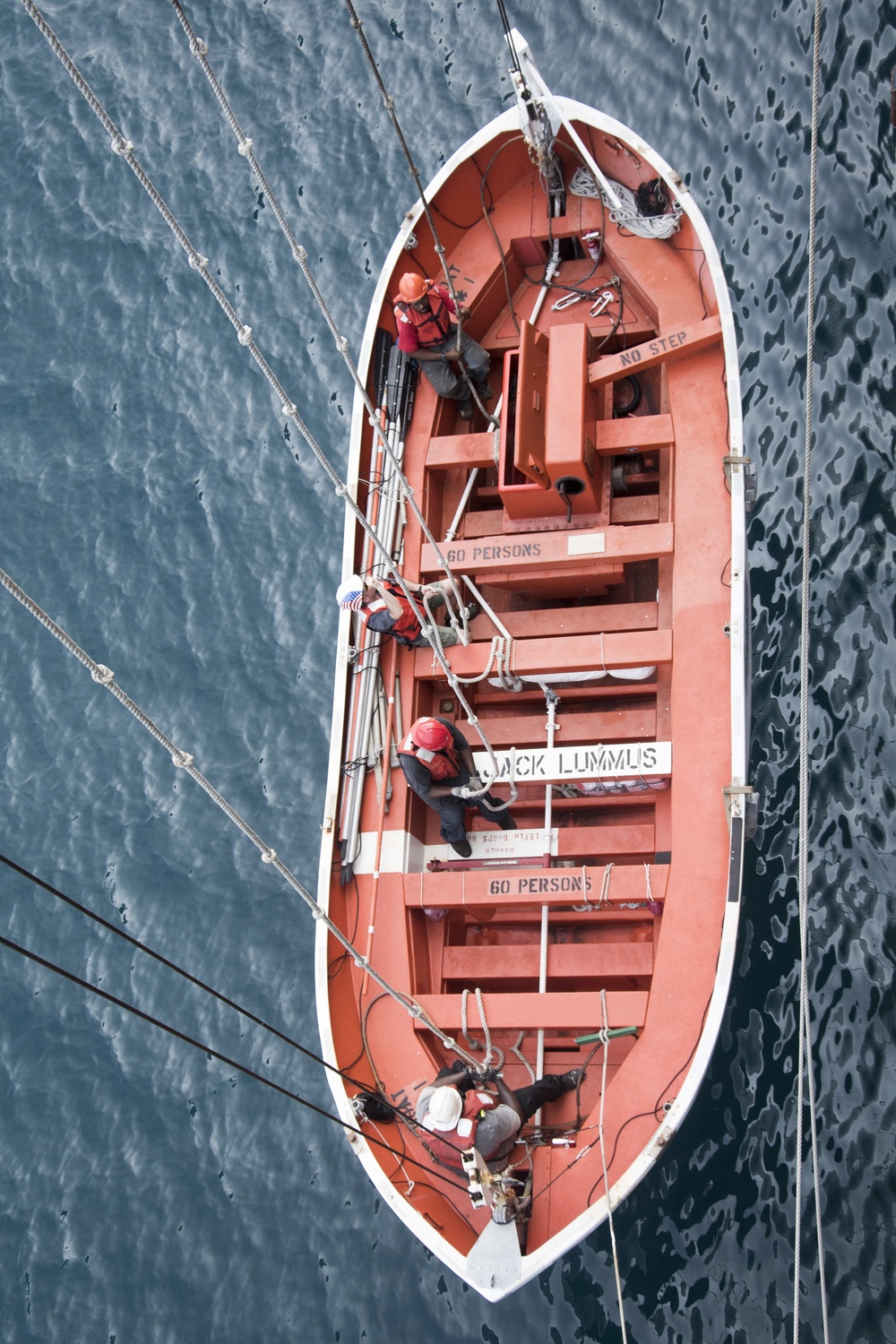 USNS 1st LT Jack Lummus conducts abandon ship drills