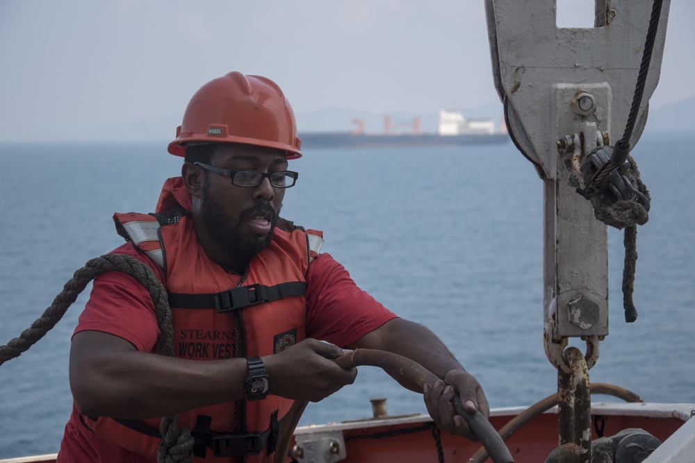 USNS 1st LT Jack Lummus Conducts Abandon Ship Drills