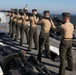 Marines with the 26th MEU participate in rifle detail aboard the USS Arlington