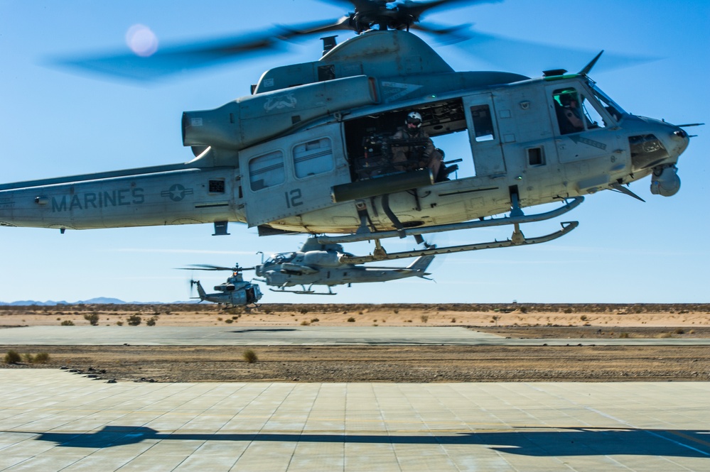Huey pilots participate in Integrated Training Exercise (ITX) 2-16