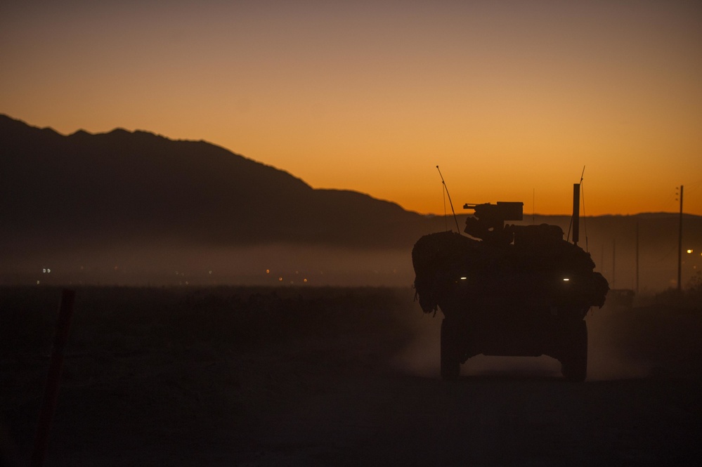 Stryker moves in convoy