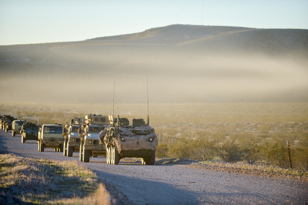 Vehicles move in convoy