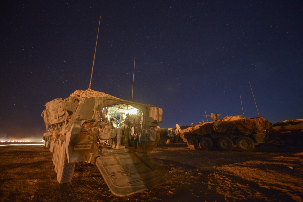 Strykers prepare for convoy