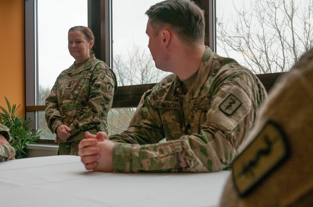 Command Sgt. Maj. Sheryl D. Lyon visits Soldiers at Sembach Kaserne, Germany