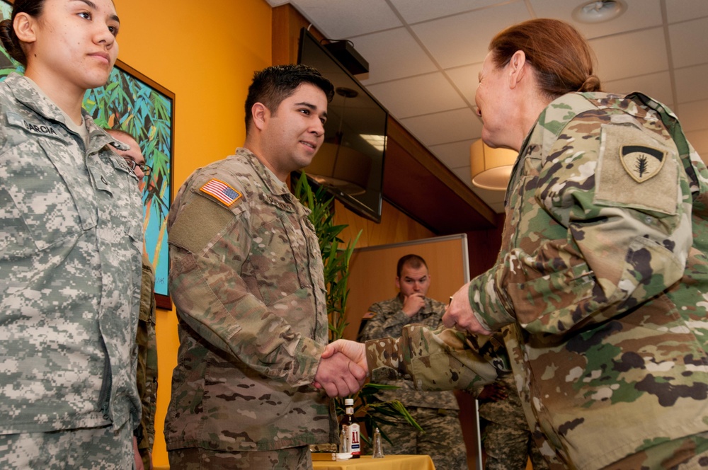 Command Sgt. Maj. Sheryl D. Lyon visits Soldiers at Sembach Kaserne, Germany