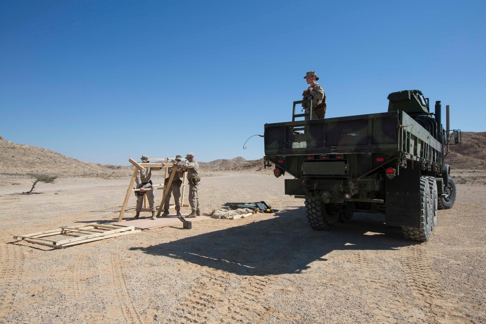 CLB-26 and Law Enforcement Marines conduct pistol range during training exercise