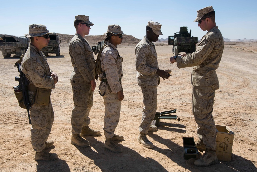 CLB-26 and Law Enforcement Marines conduct pistol range during training exercise