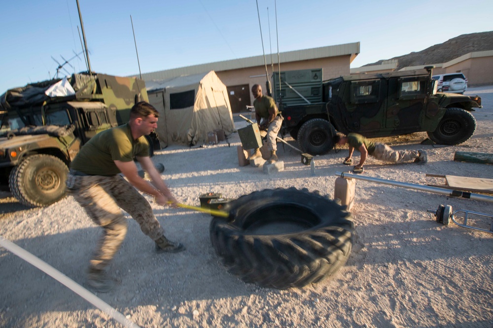 26th MEU Marines conduct PT during training exercise