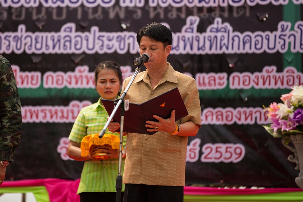 Cobra Gold: Dedication Ceremony at Ban Phrom Nimit Middle School