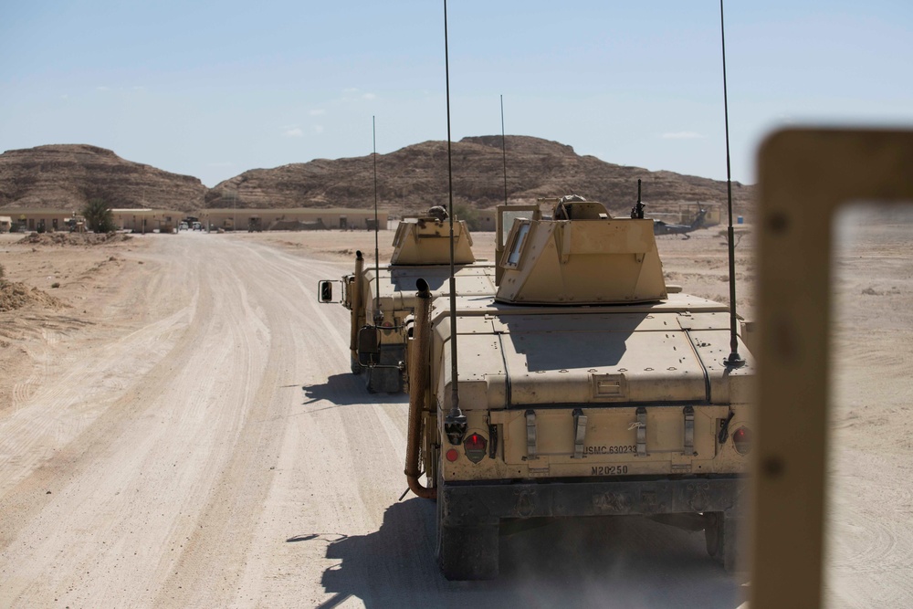 26th MEU LE Marines conduct convoy training while deployed to 5th Fleet area of operation