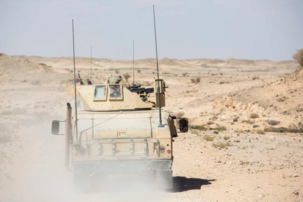 26th MEU LE Marines conduct convoy training while deployed to 5th Fleet area of operation