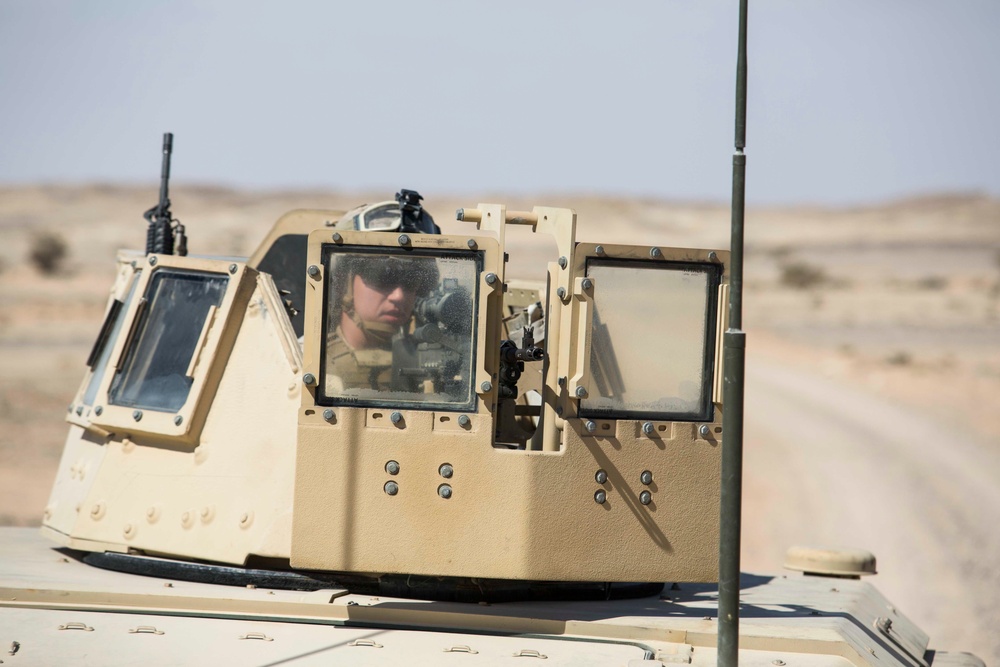 26th MEU LE Marines conduct convoy training while deployed to 5th Fleet area of operation