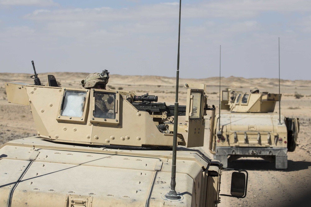 26th MEU LE Marines conduct convoy training while deployed to 5th Fleet area of operation