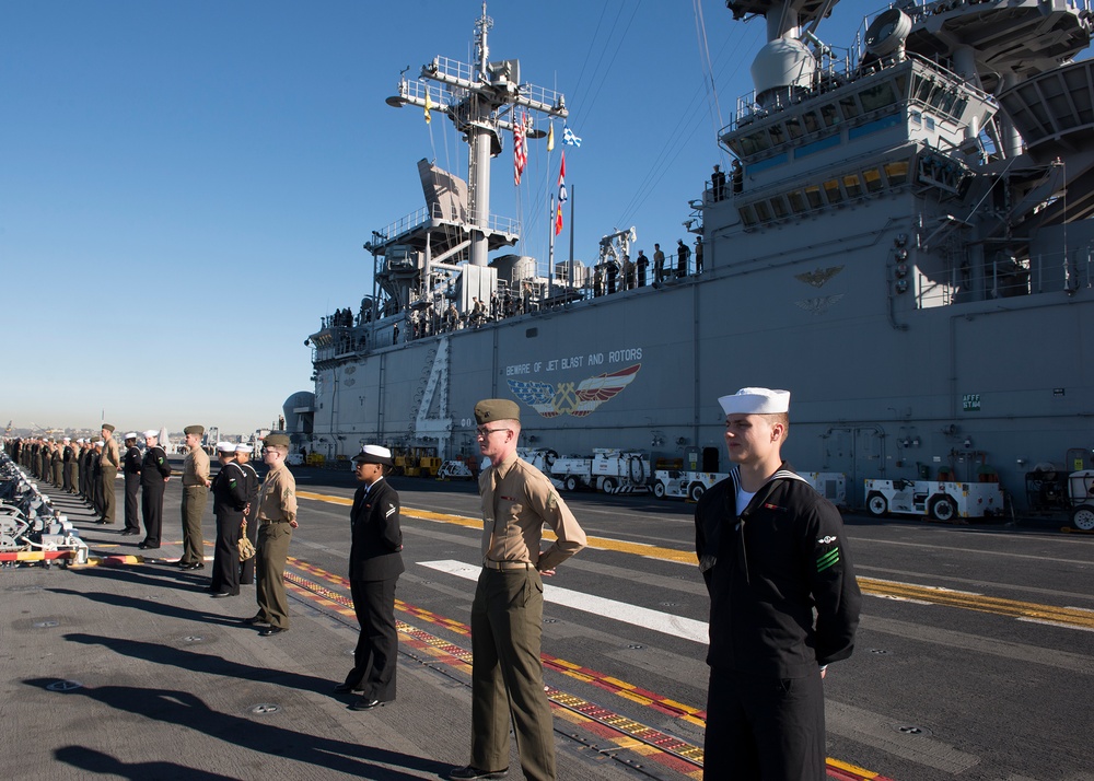 USS Boxer departs San Diego