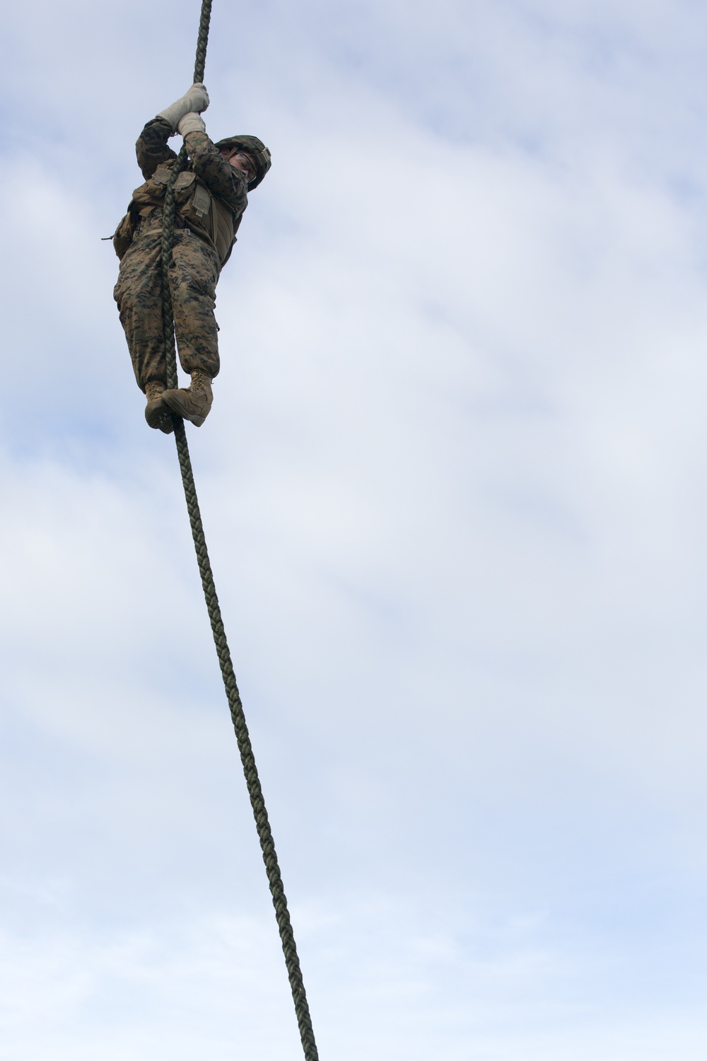 U.S. Marines with Bravo Co. 1/8 practice Fast Rope techniques