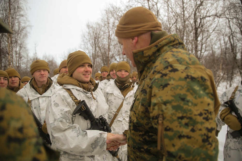 Maj. Gen. Nelson pays visit to BSRF Marines in Arctic Circle